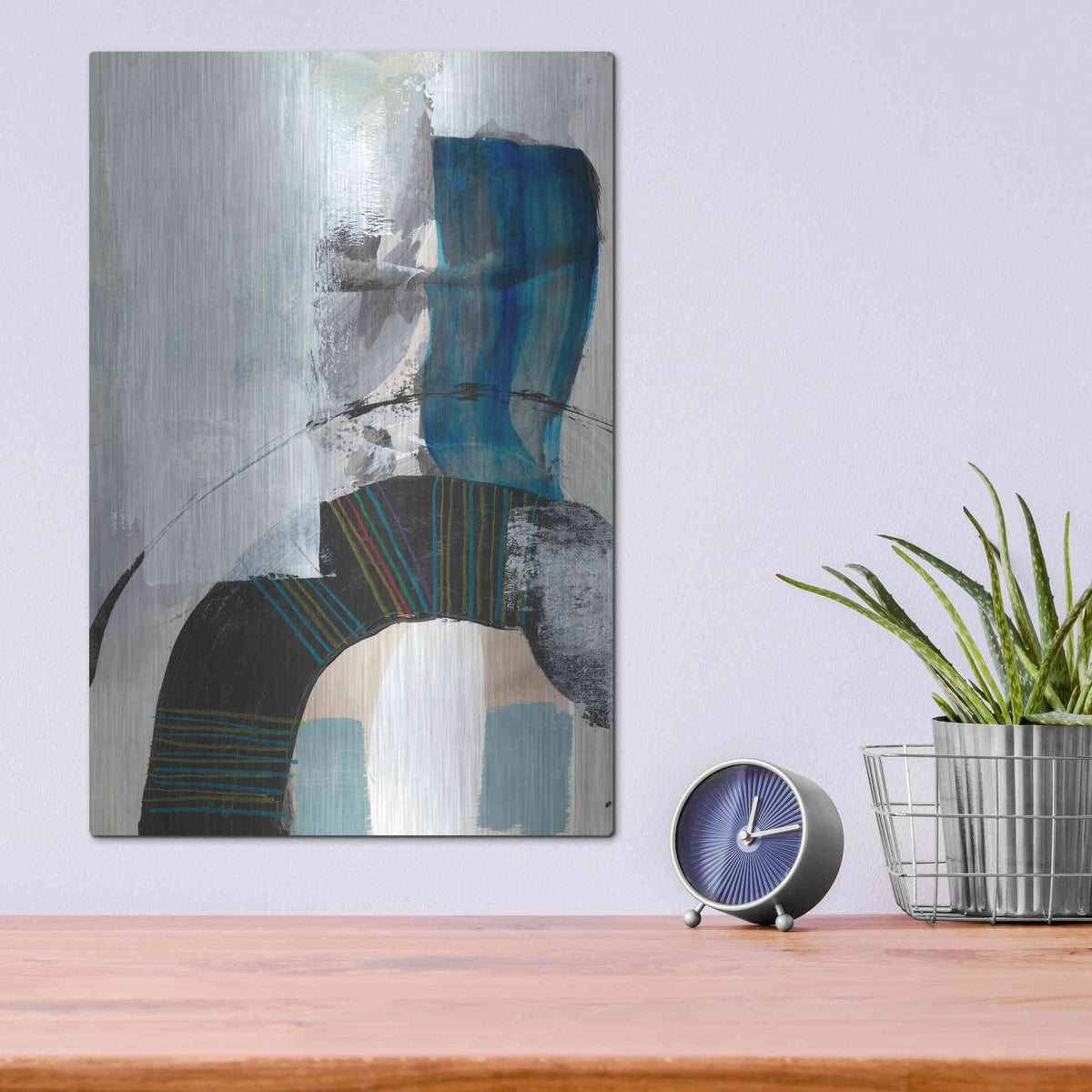 Luxe Metal Art 'Kabuki I' by Jodi Fuchs, Metal Wall Art,12x16