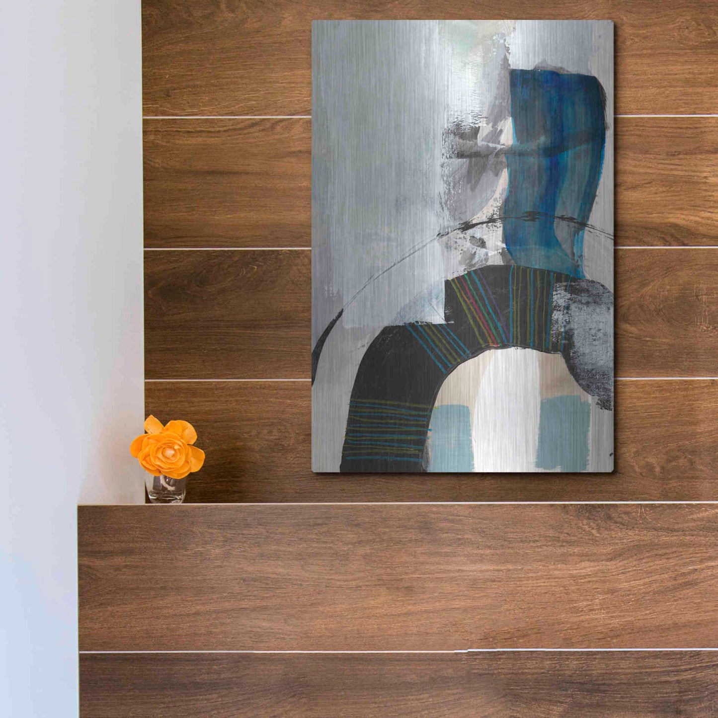 Luxe Metal Art 'Kabuki I' by Jodi Fuchs, Metal Wall Art,12x16