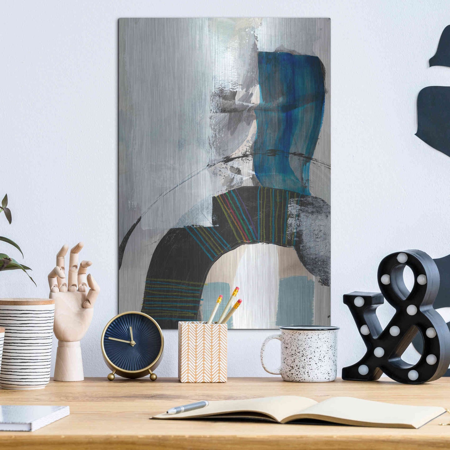 Luxe Metal Art 'Kabuki I' by Jodi Fuchs, Metal Wall Art,12x16