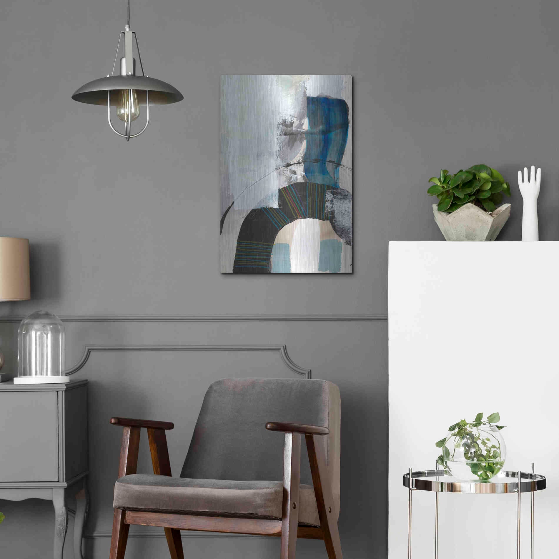 Luxe Metal Art 'Kabuki I' by Jodi Fuchs, Metal Wall Art,16x24