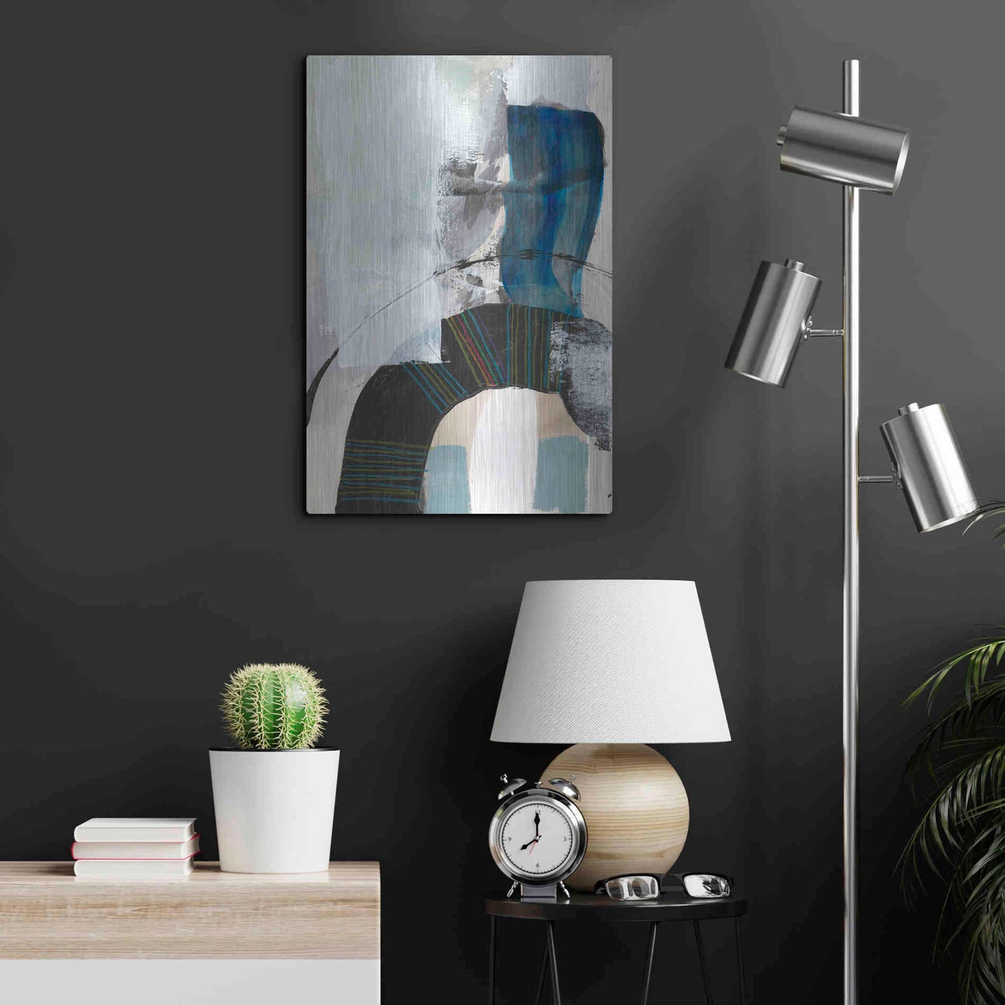 Luxe Metal Art 'Kabuki I' by Jodi Fuchs, Metal Wall Art,16x24