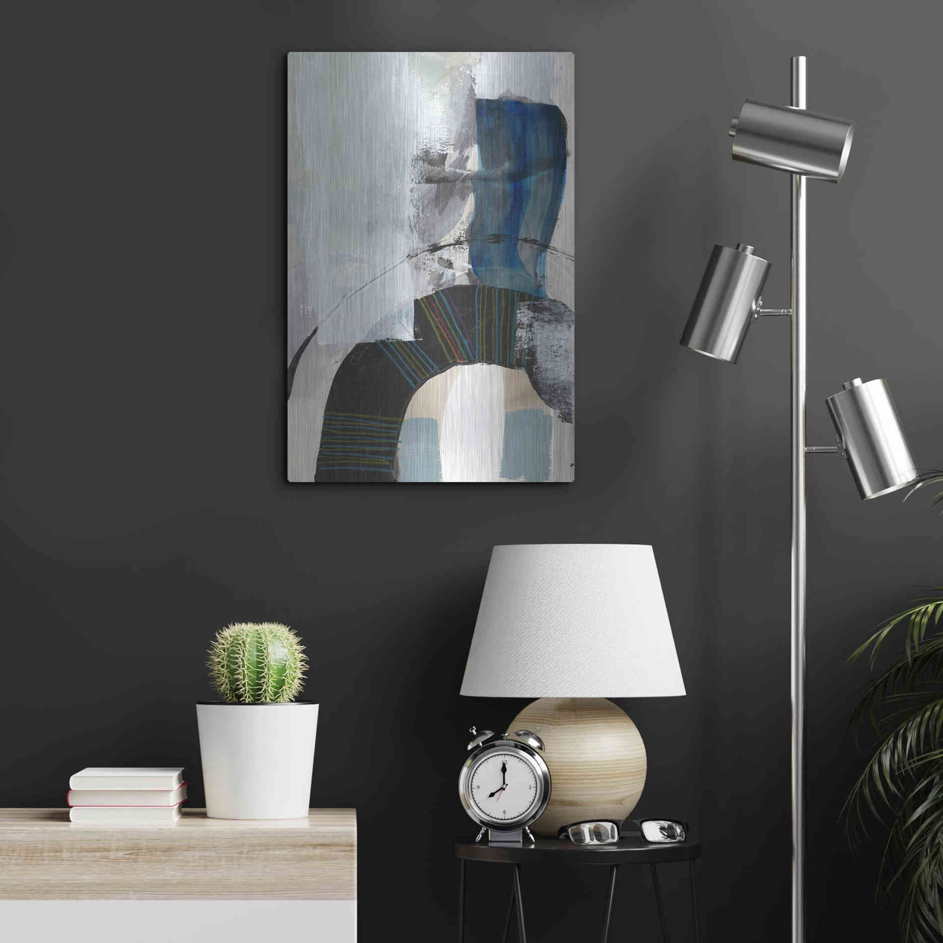 Luxe Metal Art 'Kabuki I' by Jodi Fuchs, Metal Wall Art,16x24