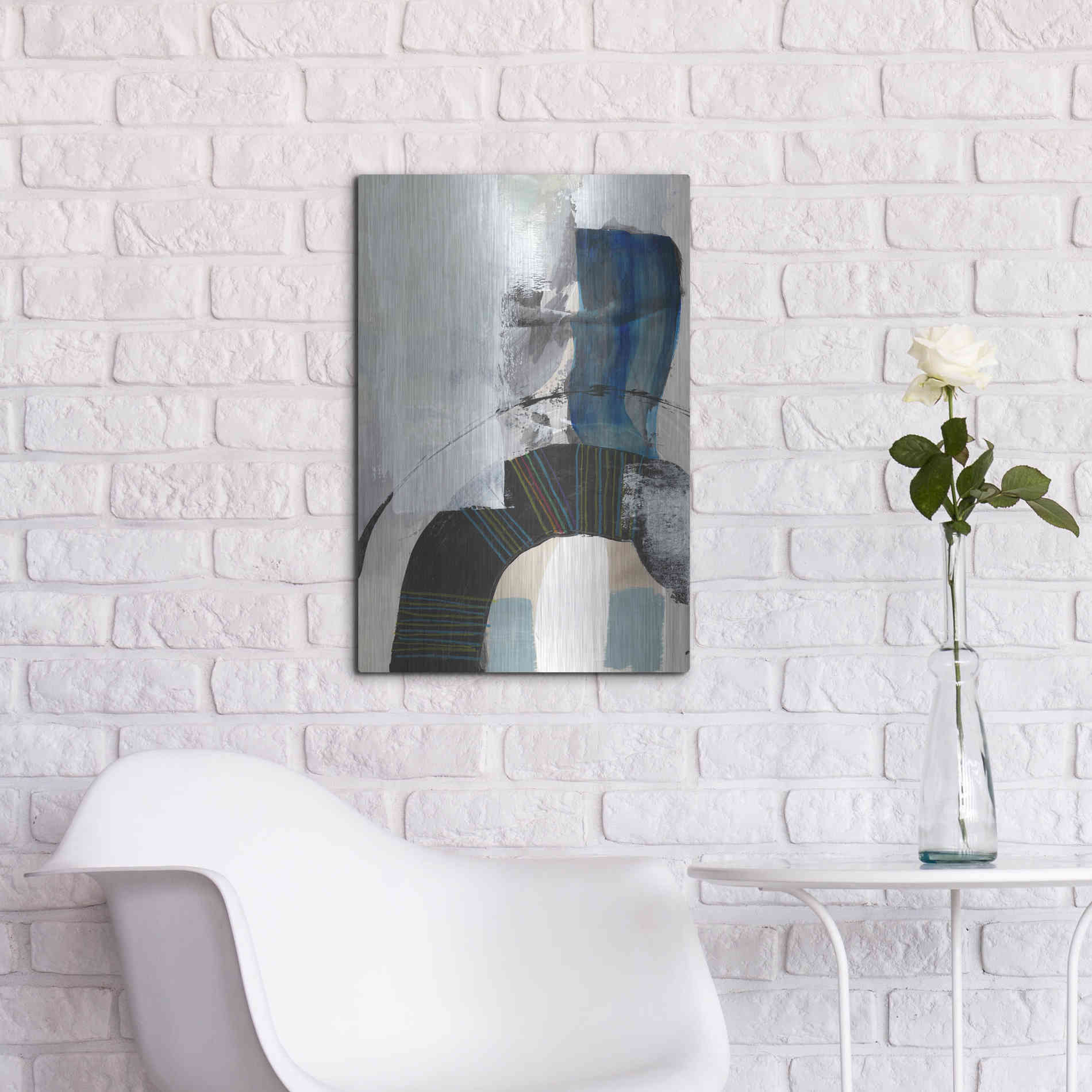 Luxe Metal Art 'Kabuki I' by Jodi Fuchs, Metal Wall Art,16x24