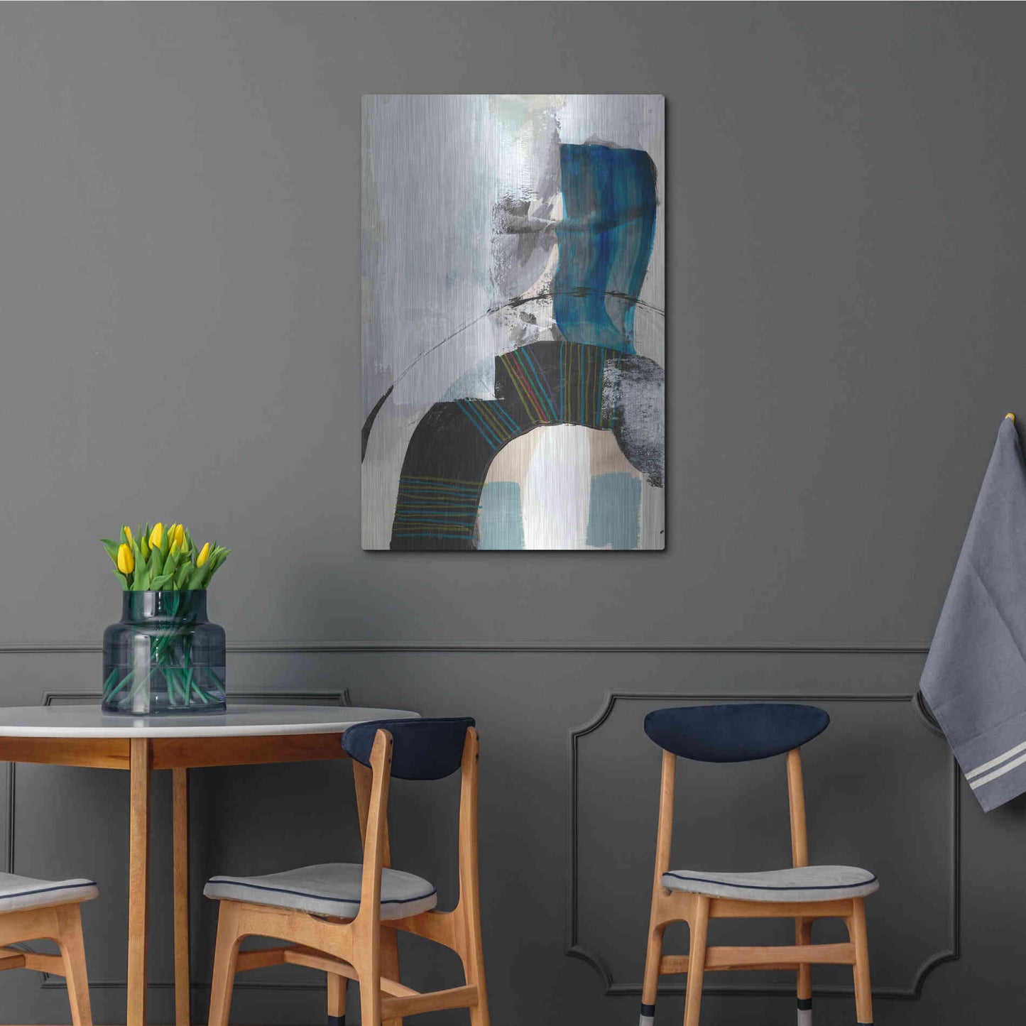 Luxe Metal Art 'Kabuki I' by Jodi Fuchs, Metal Wall Art,24x36