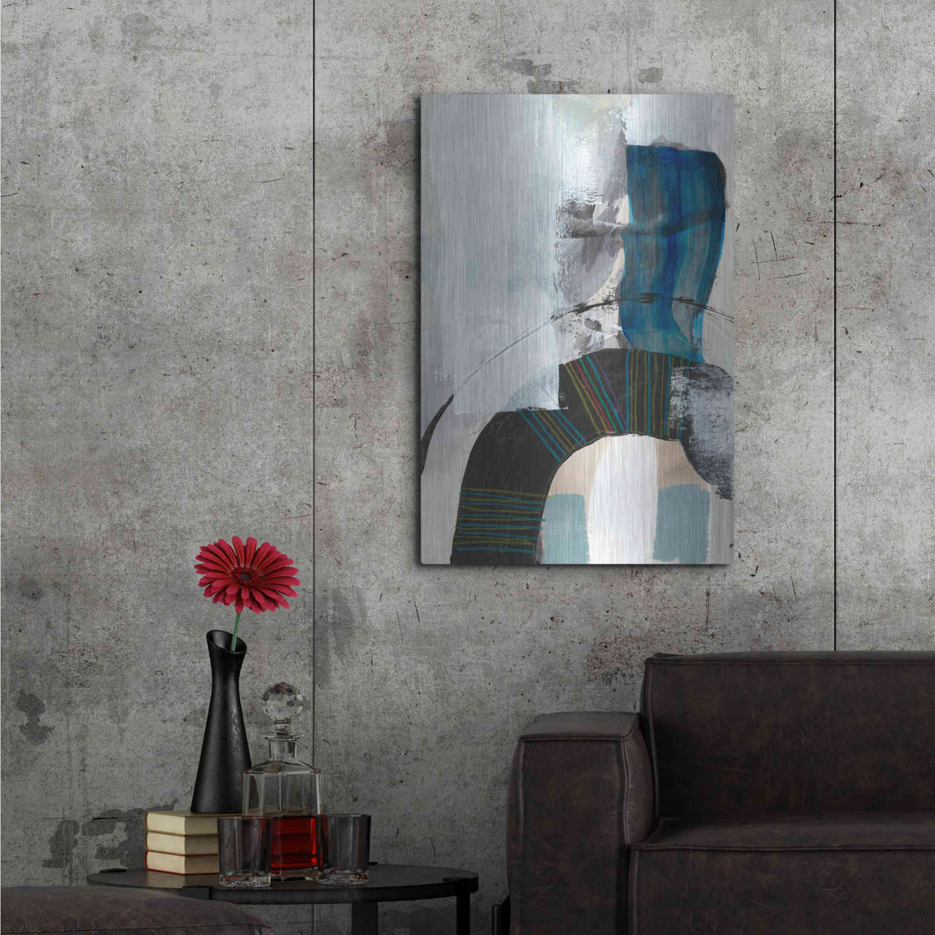 Luxe Metal Art 'Kabuki I' by Jodi Fuchs, Metal Wall Art,24x36