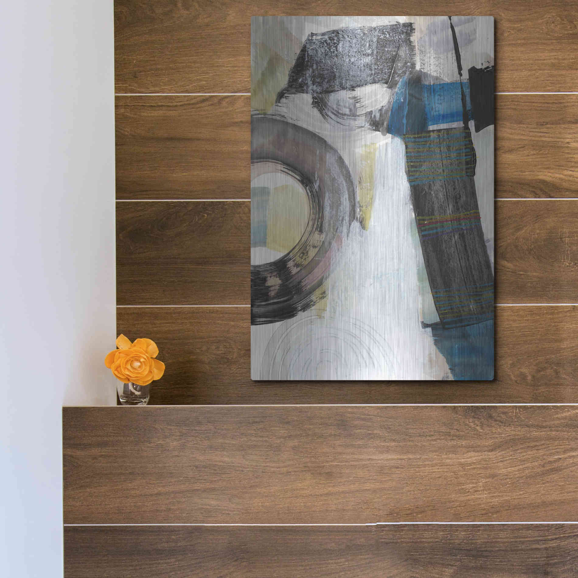 Luxe Metal Art 'Kabuki II' by Jodi Fuchs, Metal Wall Art,12x16