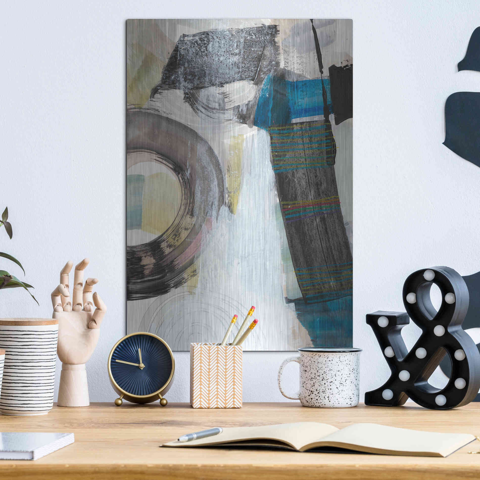 Luxe Metal Art 'Kabuki II' by Jodi Fuchs, Metal Wall Art,12x16