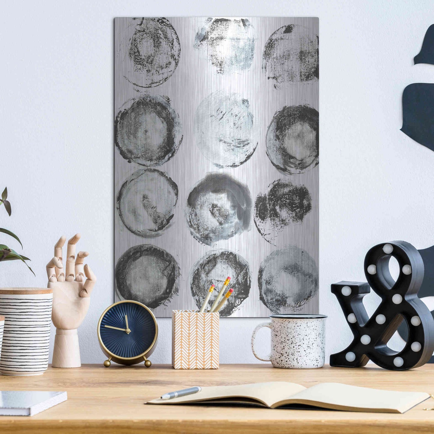 Luxe Metal Art 'BandW Imprint I' by Jodi Fuchs, Metal Wall Art,12x16