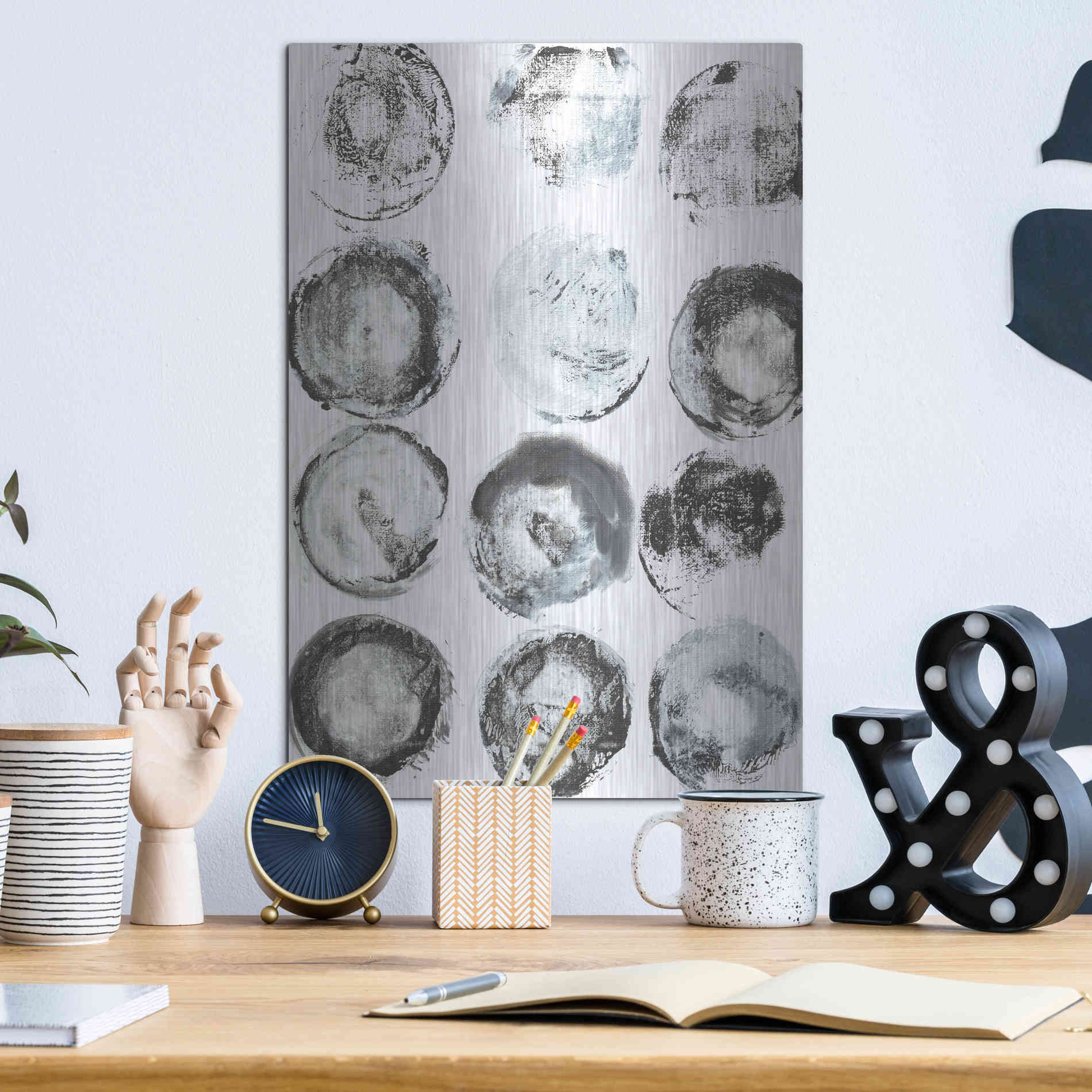 Luxe Metal Art 'BandW Imprint I' by Jodi Fuchs, Metal Wall Art,12x16