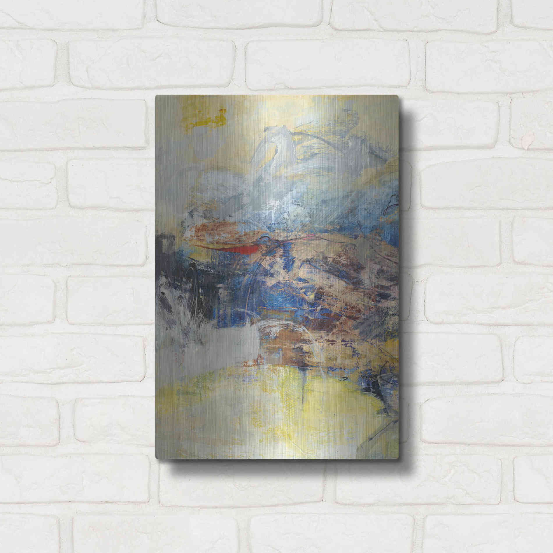 Luxe Metal Art 'Textured Triptych I' by Jodi Fuchs, Metal Wall Art,12x16