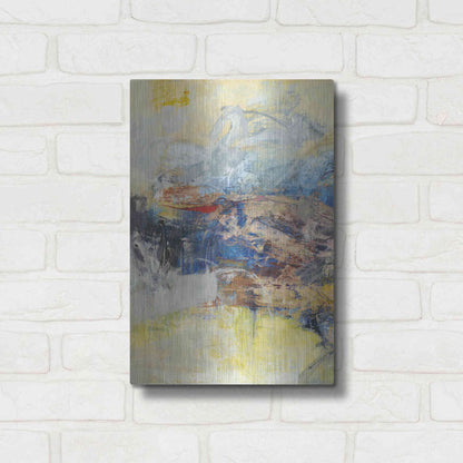 Luxe Metal Art 'Textured Triptych I' by Jodi Fuchs, Metal Wall Art,12x16