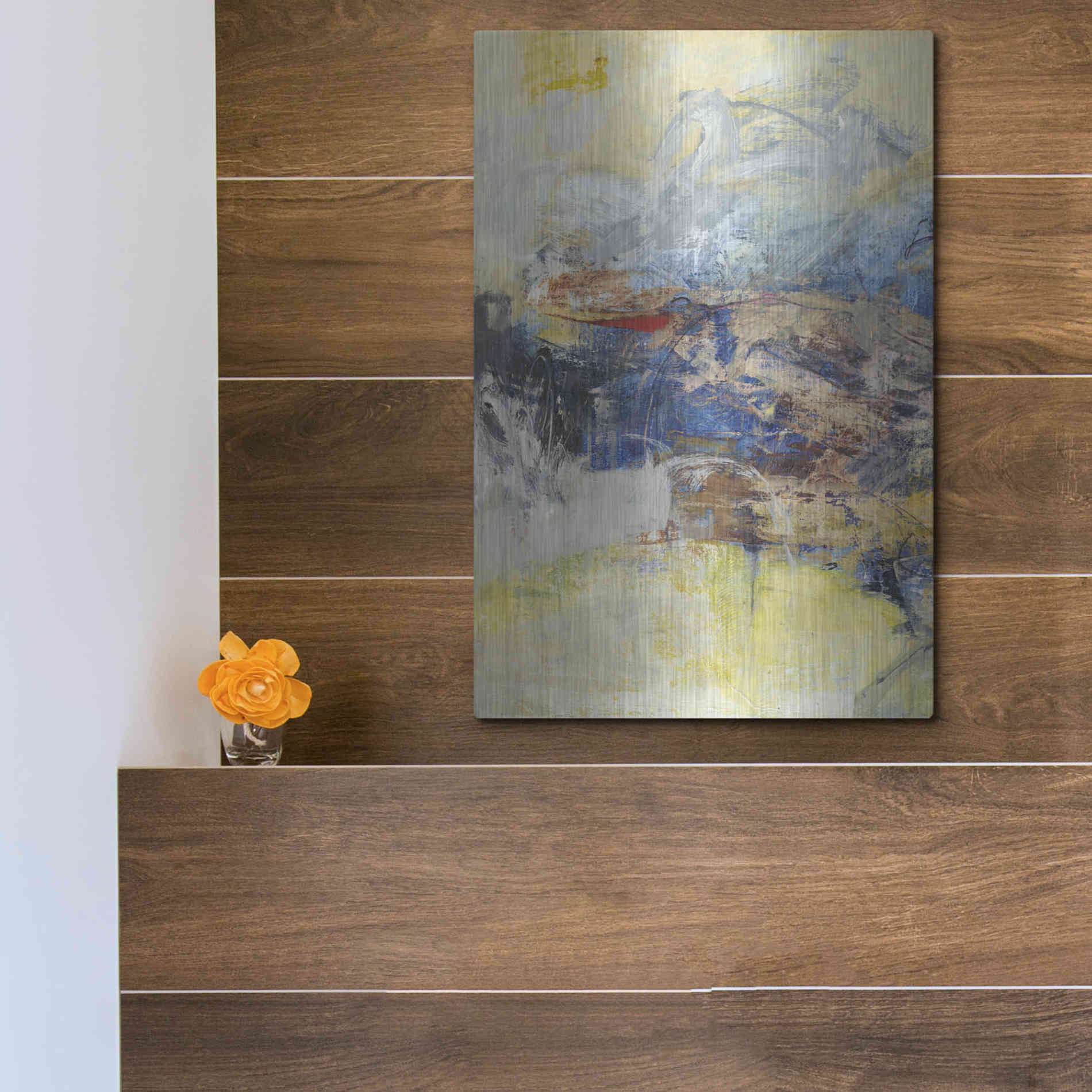 Luxe Metal Art 'Textured Triptych I' by Jodi Fuchs, Metal Wall Art,12x16