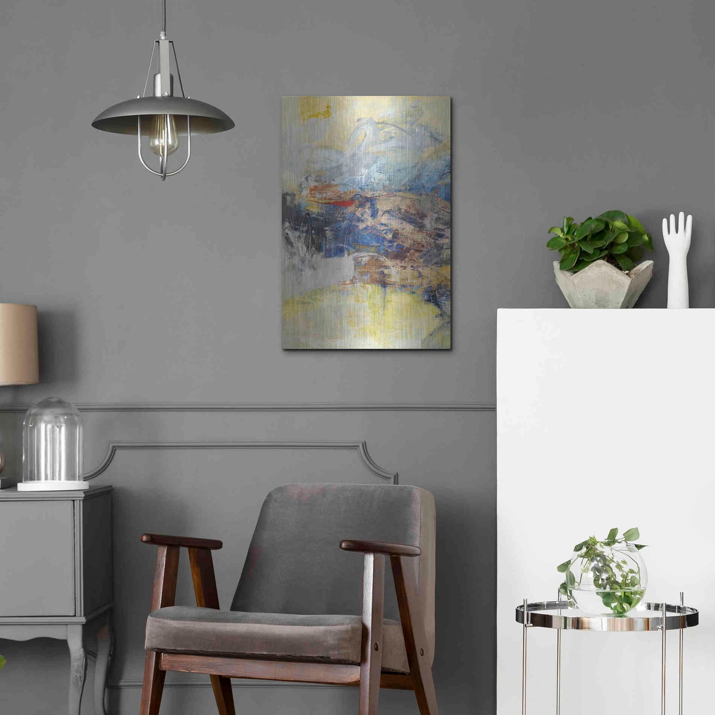 Luxe Metal Art 'Textured Triptych I' by Jodi Fuchs, Metal Wall Art,16x24