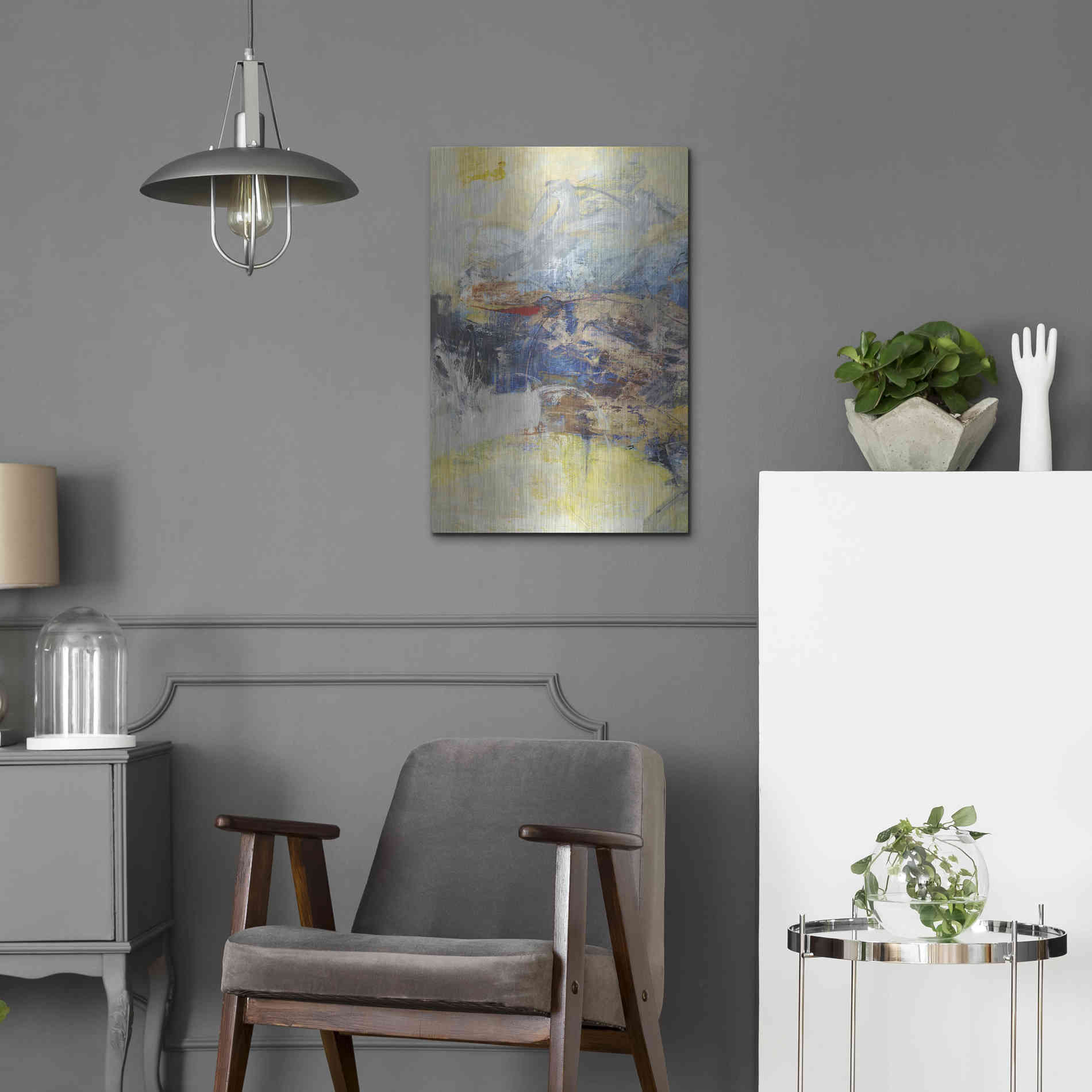 Luxe Metal Art 'Textured Triptych I' by Jodi Fuchs, Metal Wall Art,16x24