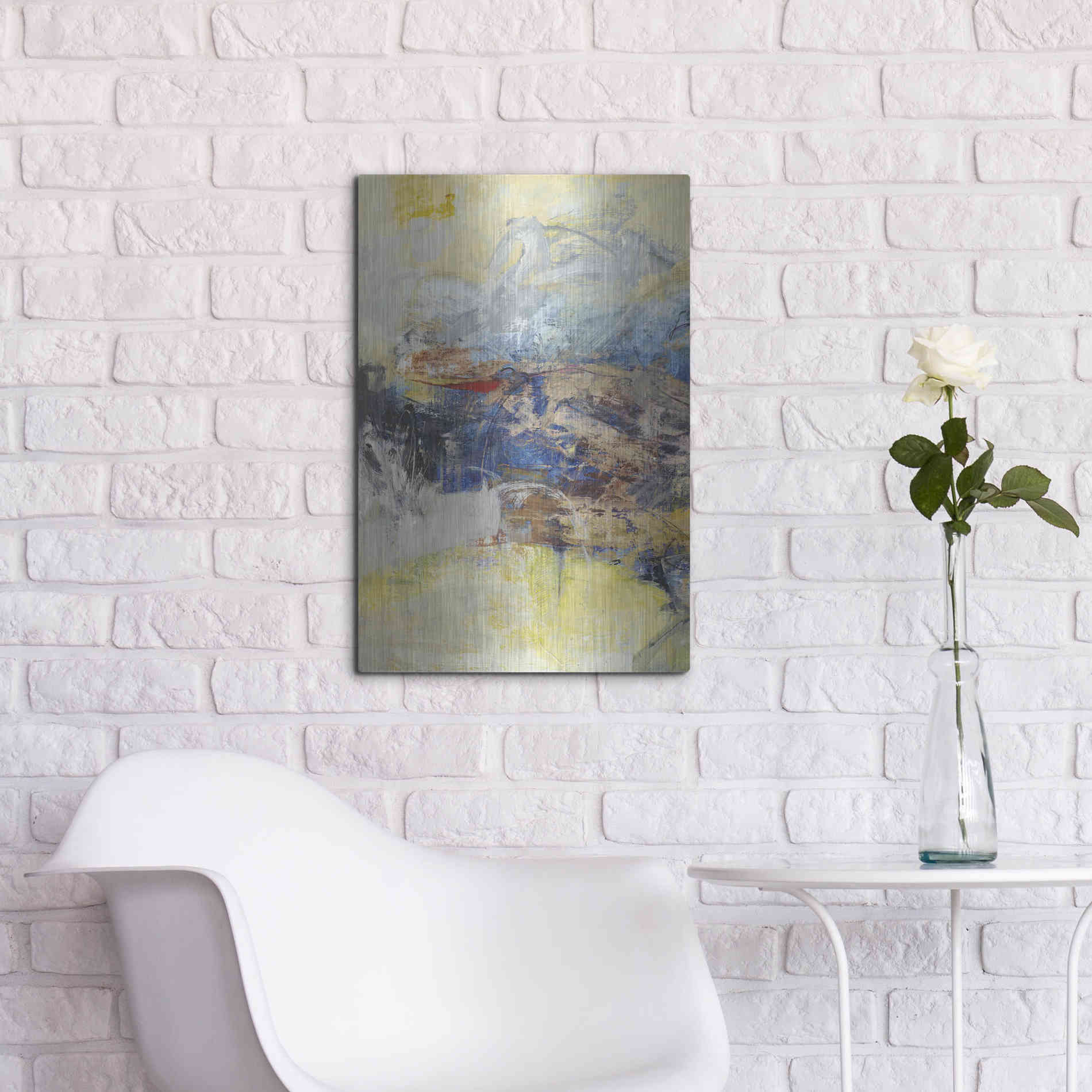 Luxe Metal Art 'Textured Triptych I' by Jodi Fuchs, Metal Wall Art,16x24