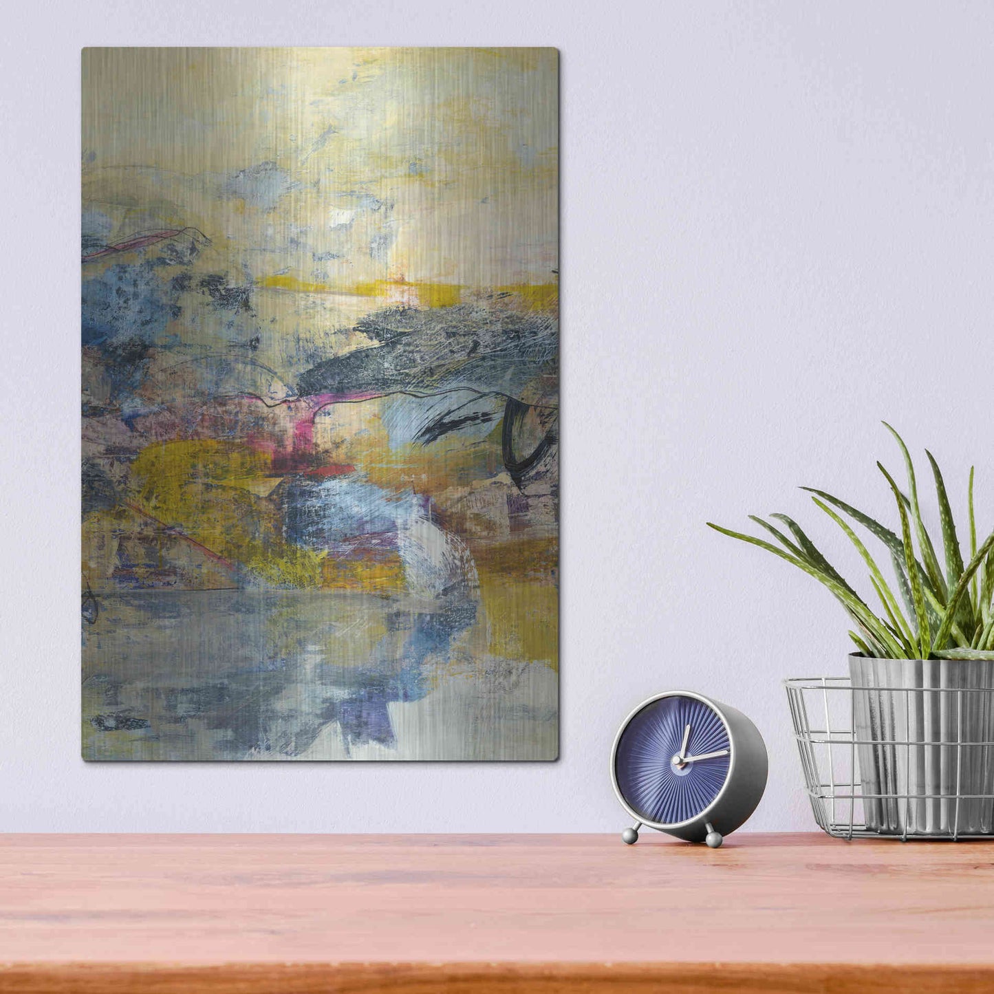 Luxe Metal Art 'Textured Triptych II' by Jodi Fuchs, Metal Wall Art,12x16