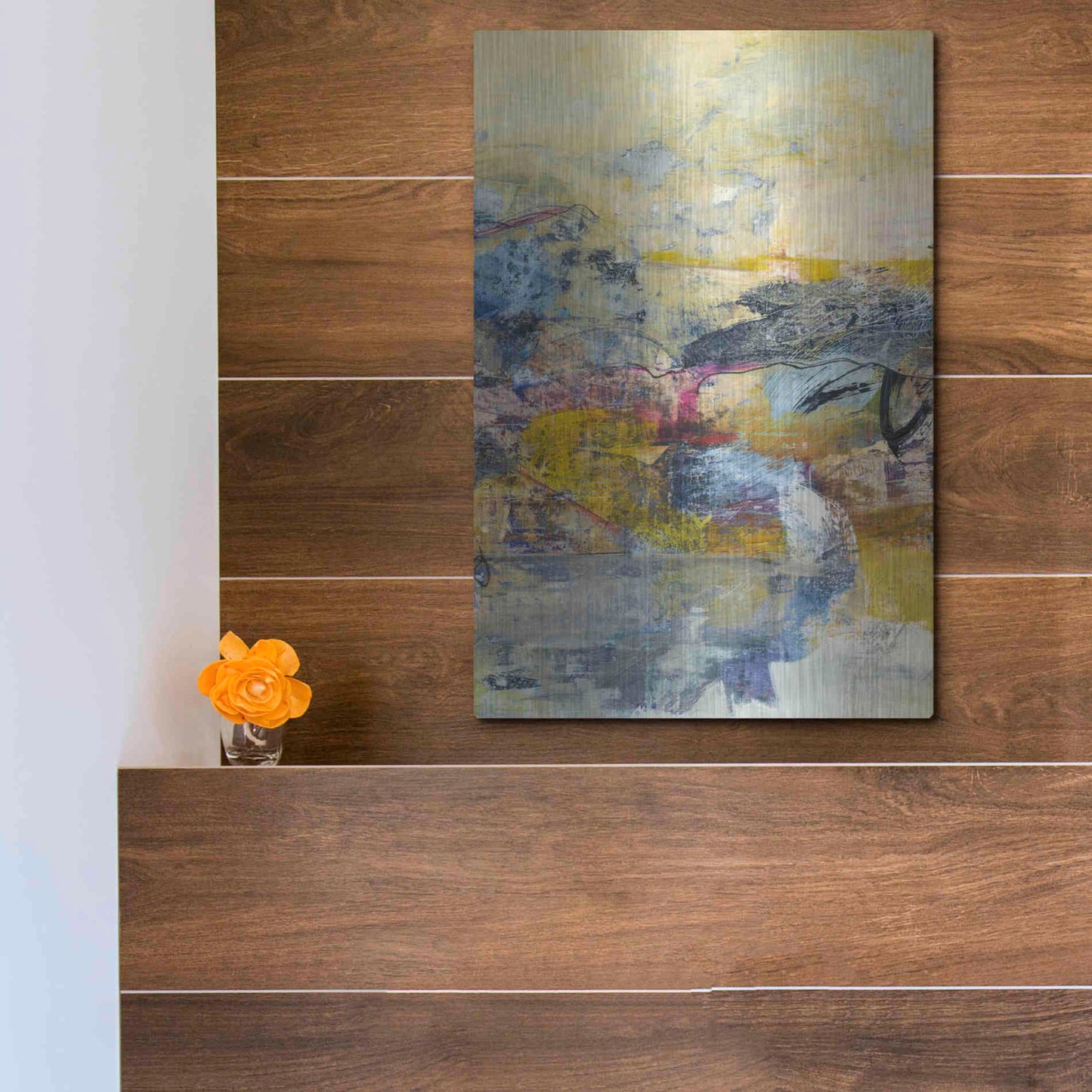 Luxe Metal Art 'Textured Triptych II' by Jodi Fuchs, Metal Wall Art,12x16