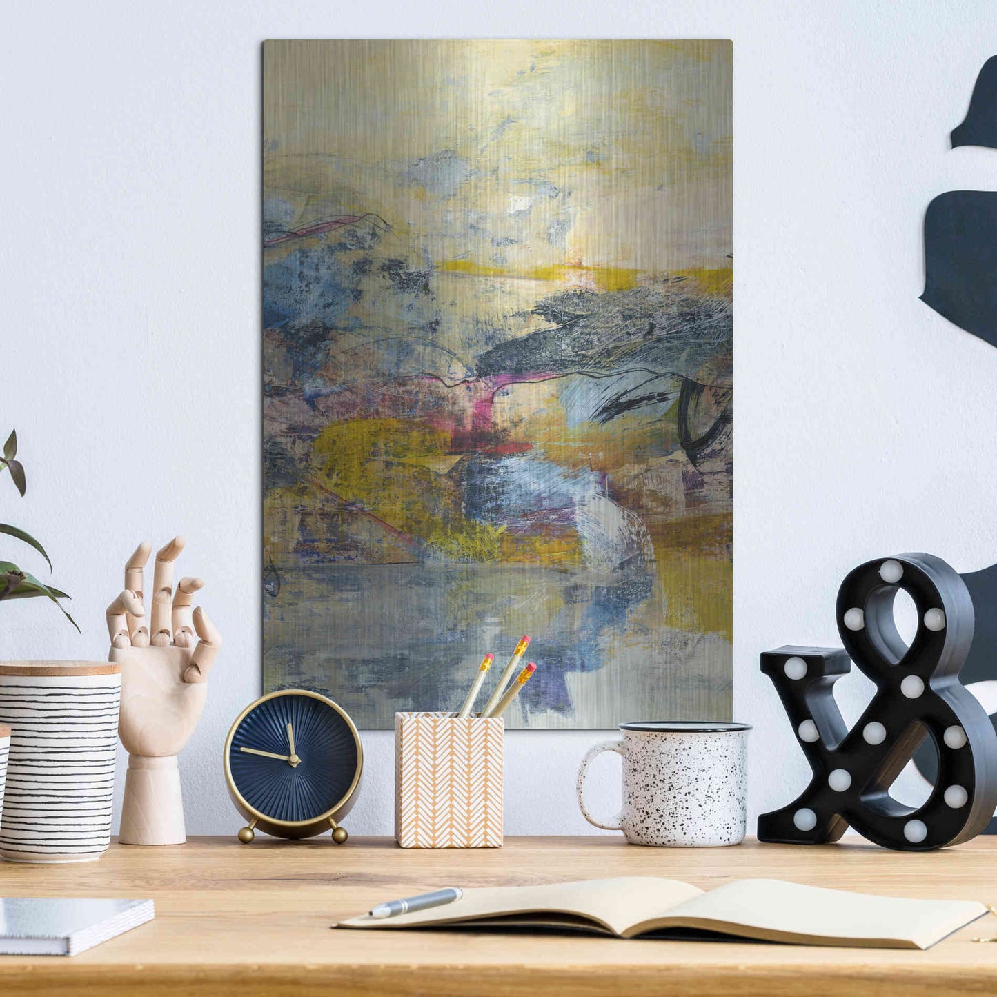 Luxe Metal Art 'Textured Triptych II' by Jodi Fuchs, Metal Wall Art,12x16