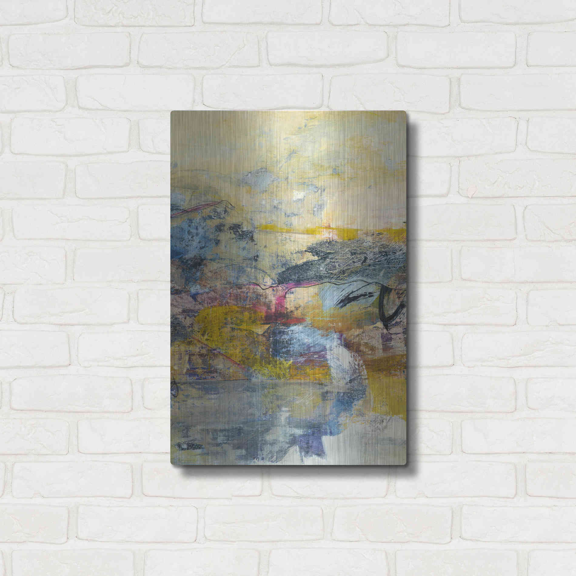 Luxe Metal Art 'Textured Triptych II' by Jodi Fuchs, Metal Wall Art,16x24