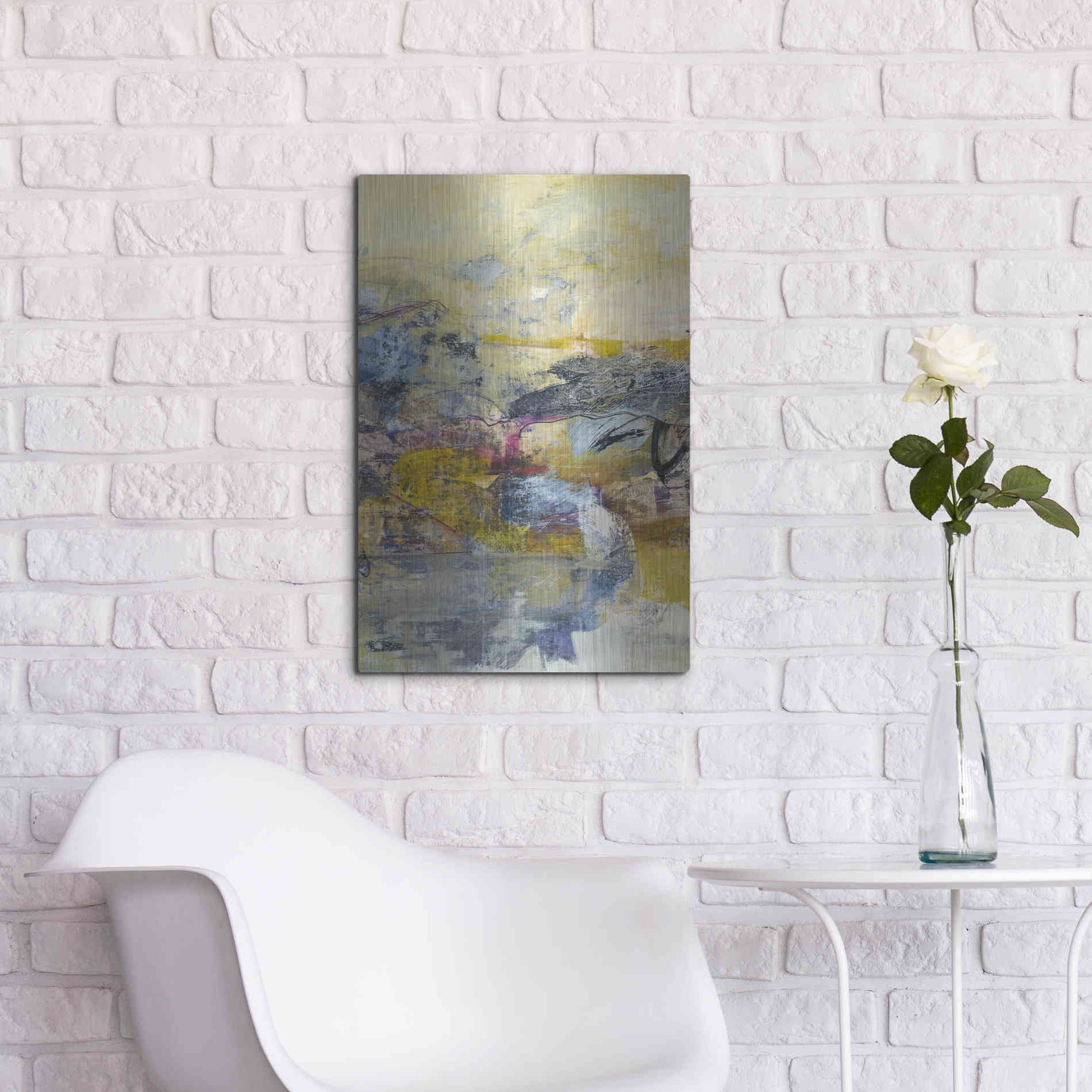 Luxe Metal Art 'Textured Triptych II' by Jodi Fuchs, Metal Wall Art,16x24