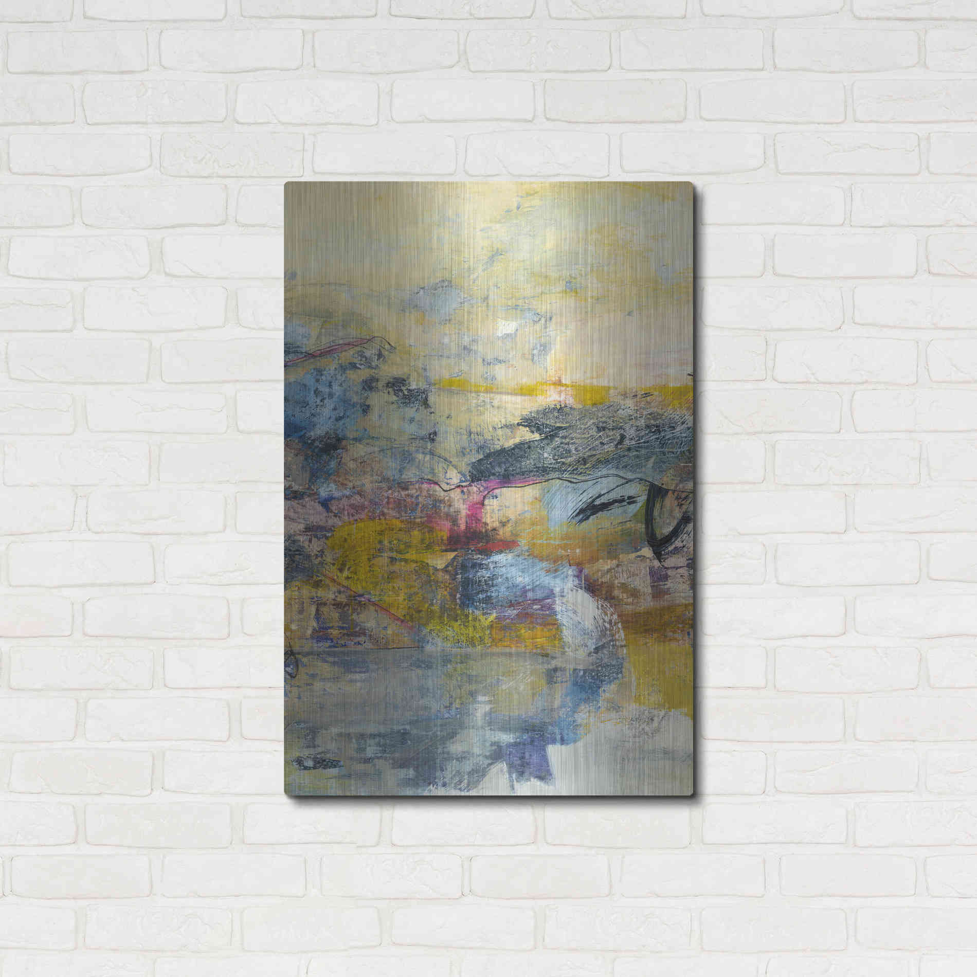 Luxe Metal Art 'Textured Triptych II' by Jodi Fuchs, Metal Wall Art,24x36