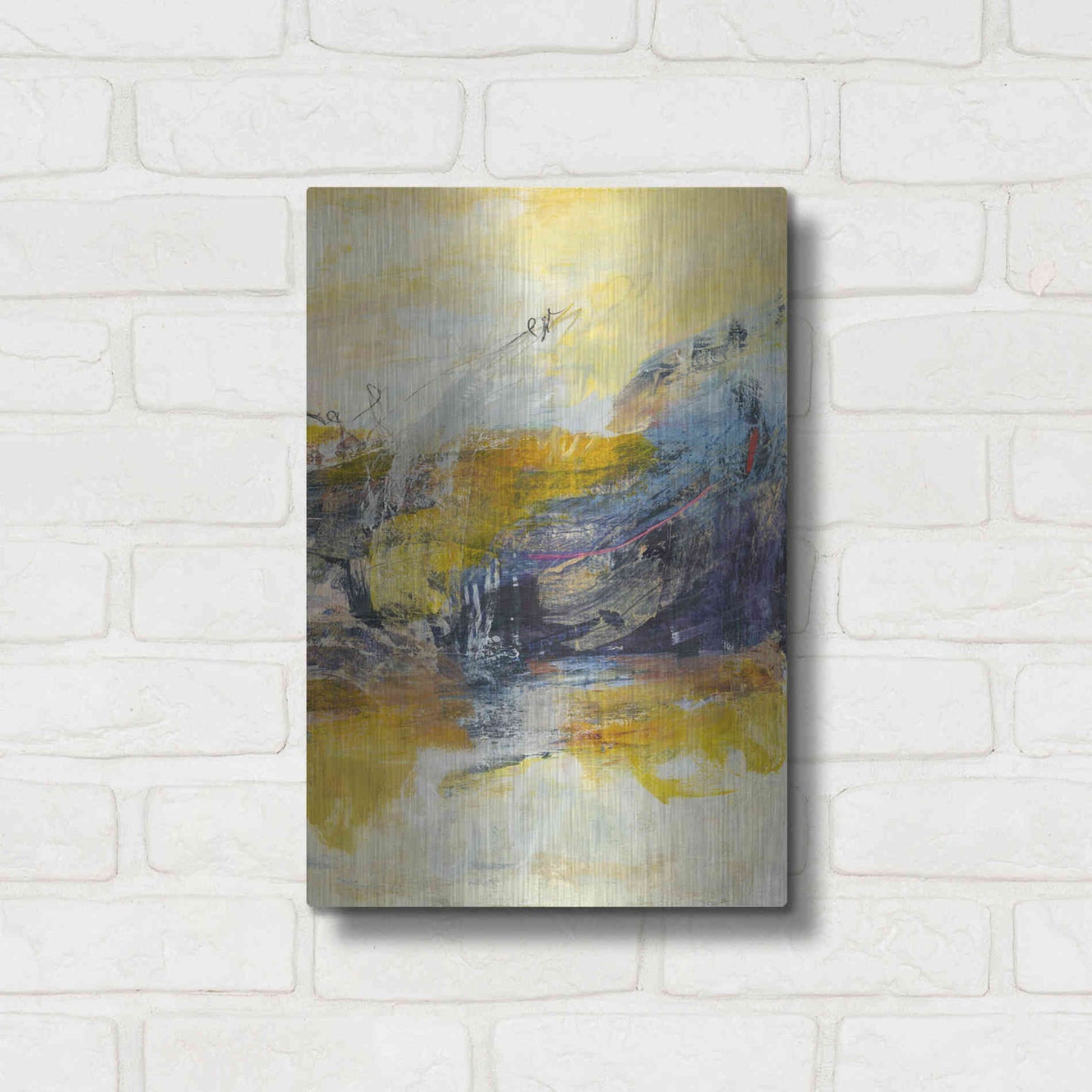 Luxe Metal Art 'Textured Triptych III' by Jodi Fuchs, Metal Wall Art,12x16