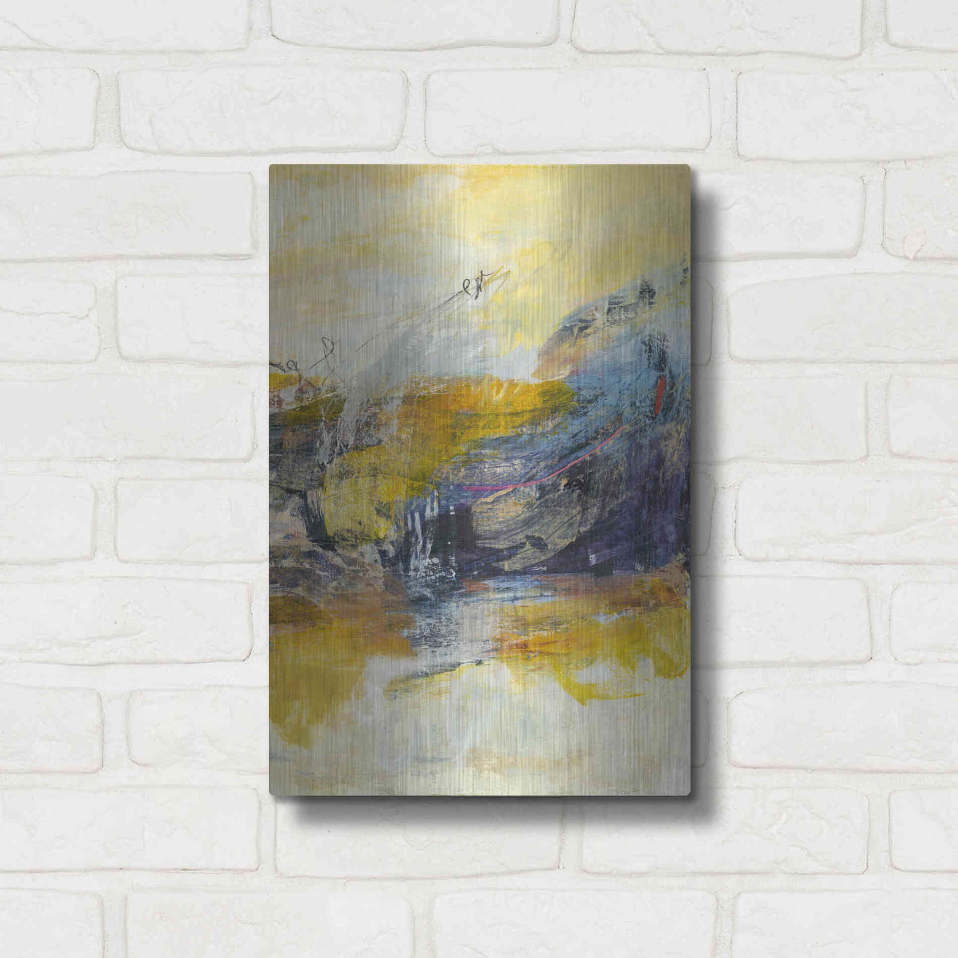 Luxe Metal Art 'Textured Triptych III' by Jodi Fuchs, Metal Wall Art,12x16