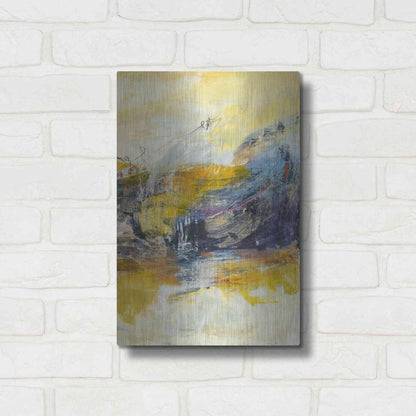 Luxe Metal Art 'Textured Triptych III' by Jodi Fuchs, Metal Wall Art,12x16