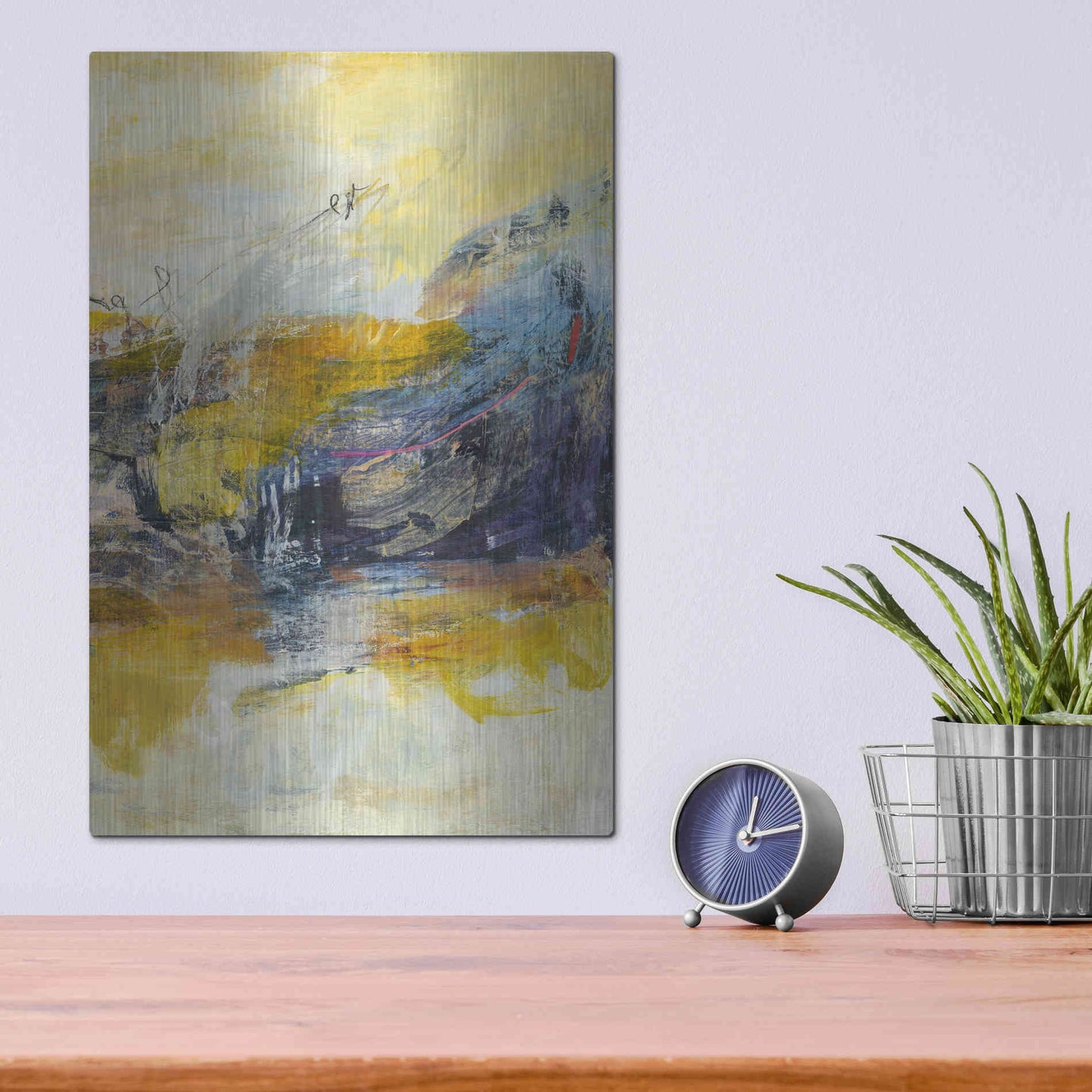 Luxe Metal Art 'Textured Triptych III' by Jodi Fuchs, Metal Wall Art,12x16