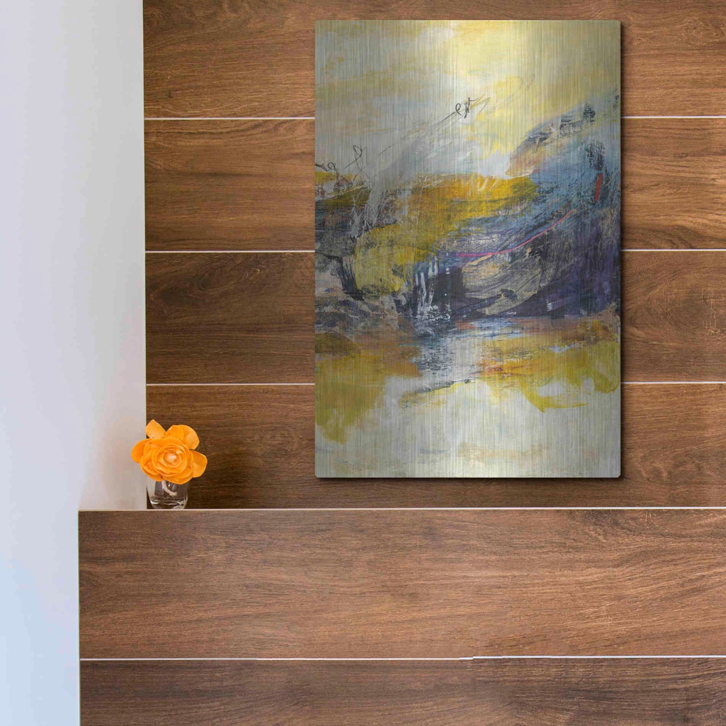 Luxe Metal Art 'Textured Triptych III' by Jodi Fuchs, Metal Wall Art,12x16