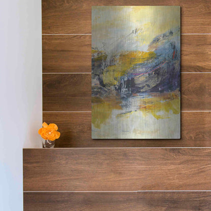 Luxe Metal Art 'Textured Triptych III' by Jodi Fuchs, Metal Wall Art,12x16