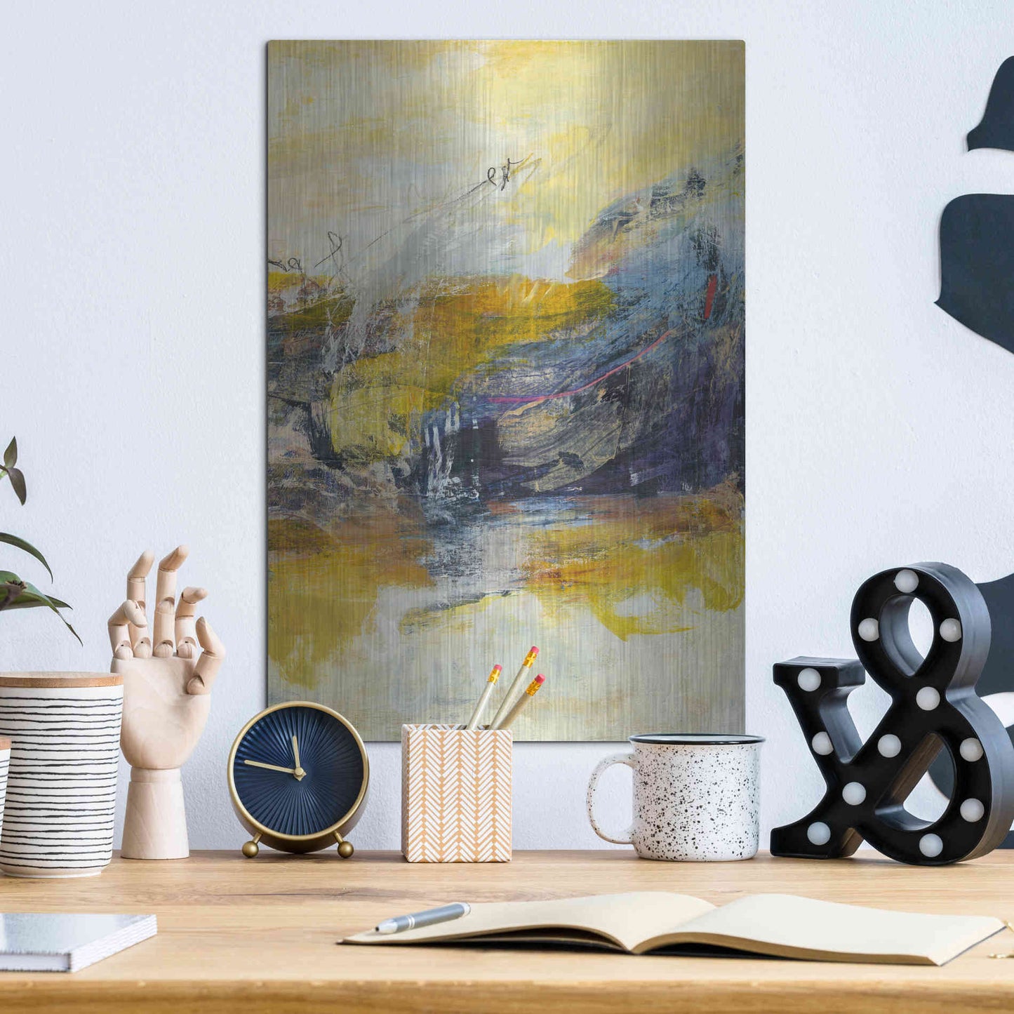 Luxe Metal Art 'Textured Triptych III' by Jodi Fuchs, Metal Wall Art,12x16