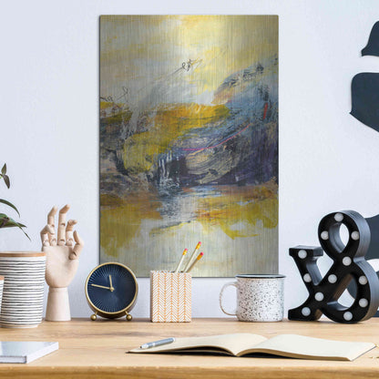 Luxe Metal Art 'Textured Triptych III' by Jodi Fuchs, Metal Wall Art,12x16