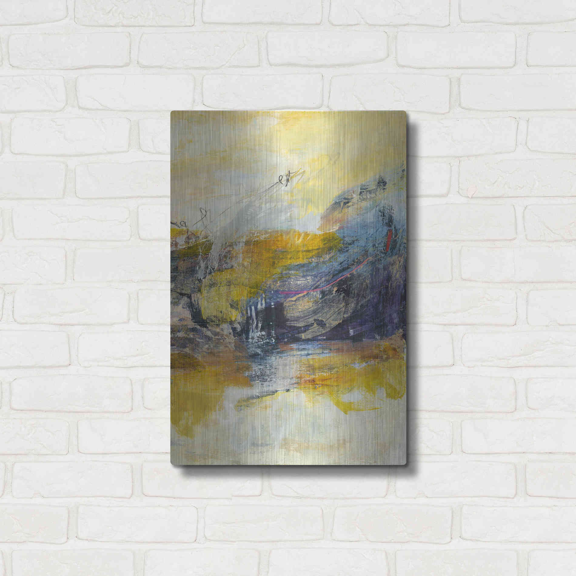 Luxe Metal Art 'Textured Triptych III' by Jodi Fuchs, Metal Wall Art,16x24