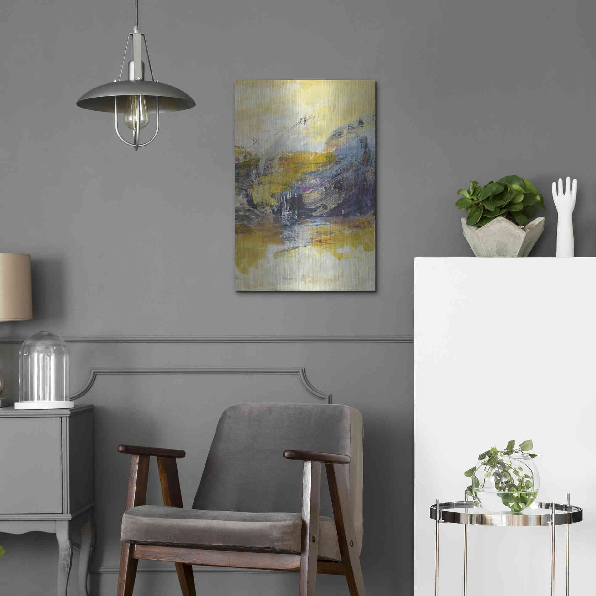 Luxe Metal Art 'Textured Triptych III' by Jodi Fuchs, Metal Wall Art,16x24