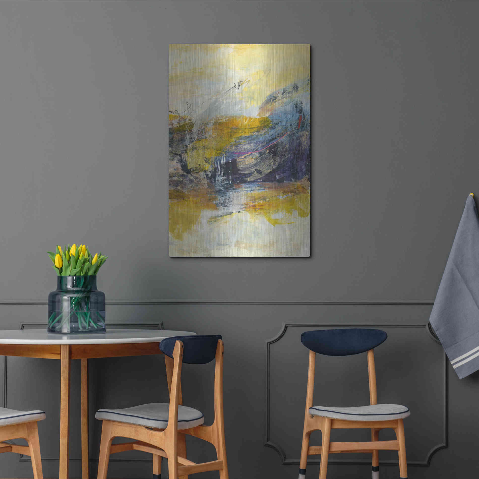 Luxe Metal Art 'Textured Triptych III' by Jodi Fuchs, Metal Wall Art,24x36