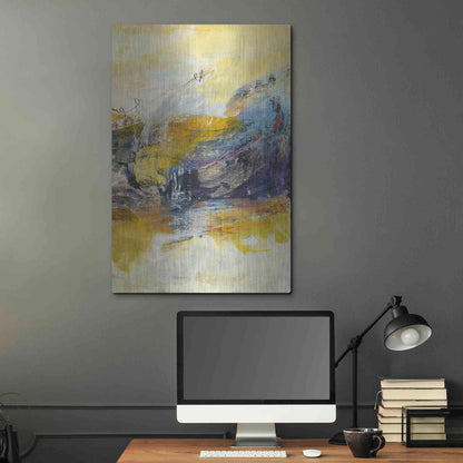 Luxe Metal Art 'Textured Triptych III' by Jodi Fuchs, Metal Wall Art,24x36