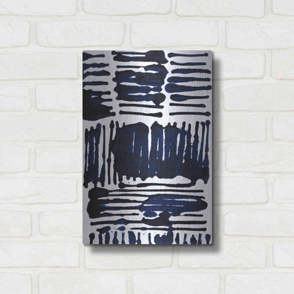 Luxe Metal Art 'Indigo Stripes I' by Jodi Fuchs, Metal Wall Art,12x16