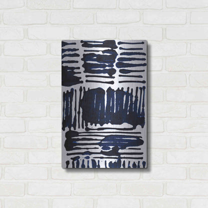 Luxe Metal Art 'Indigo Stripes I' by Jodi Fuchs, Metal Wall Art,16x24