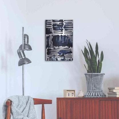 Luxe Metal Art 'Indigo Stripes I' by Jodi Fuchs, Metal Wall Art,16x24