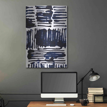 Luxe Metal Art 'Indigo Stripes I' by Jodi Fuchs, Metal Wall Art,24x36