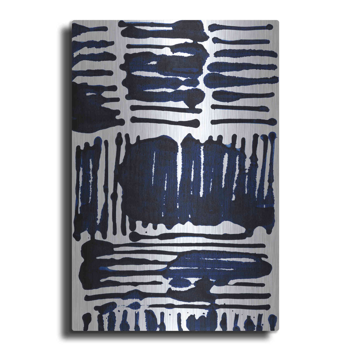 Luxe Metal Art 'Indigo Stripes I' by Jodi Fuchs, Metal Wall Art