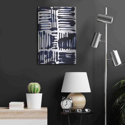 Luxe Metal Art 'Indigo Stripes II' by Jodi Fuchs, Metal Wall Art,16x24