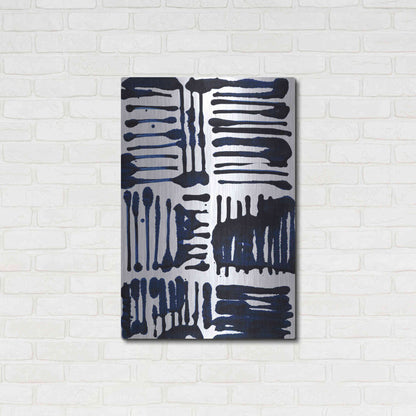 Luxe Metal Art 'Indigo Stripes II' by Jodi Fuchs, Metal Wall Art,24x36