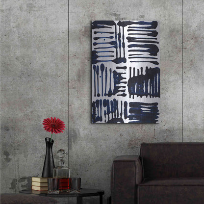 Luxe Metal Art 'Indigo Stripes II' by Jodi Fuchs, Metal Wall Art,24x36