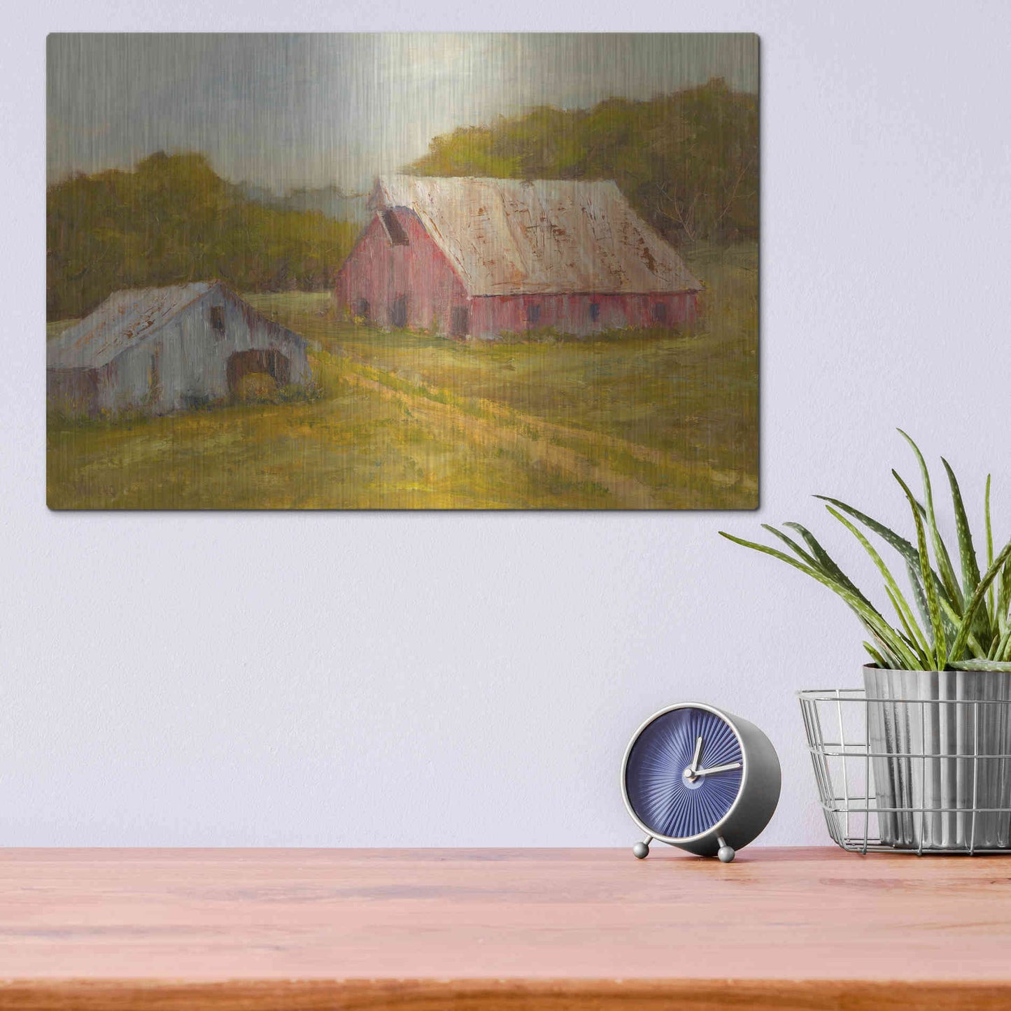Luxe Metal Art 'Country Barns' by Marilyn Wendling, Metal Wall Art,16x12