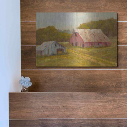Luxe Metal Art 'Country Barns' by Marilyn Wendling, Metal Wall Art,16x12