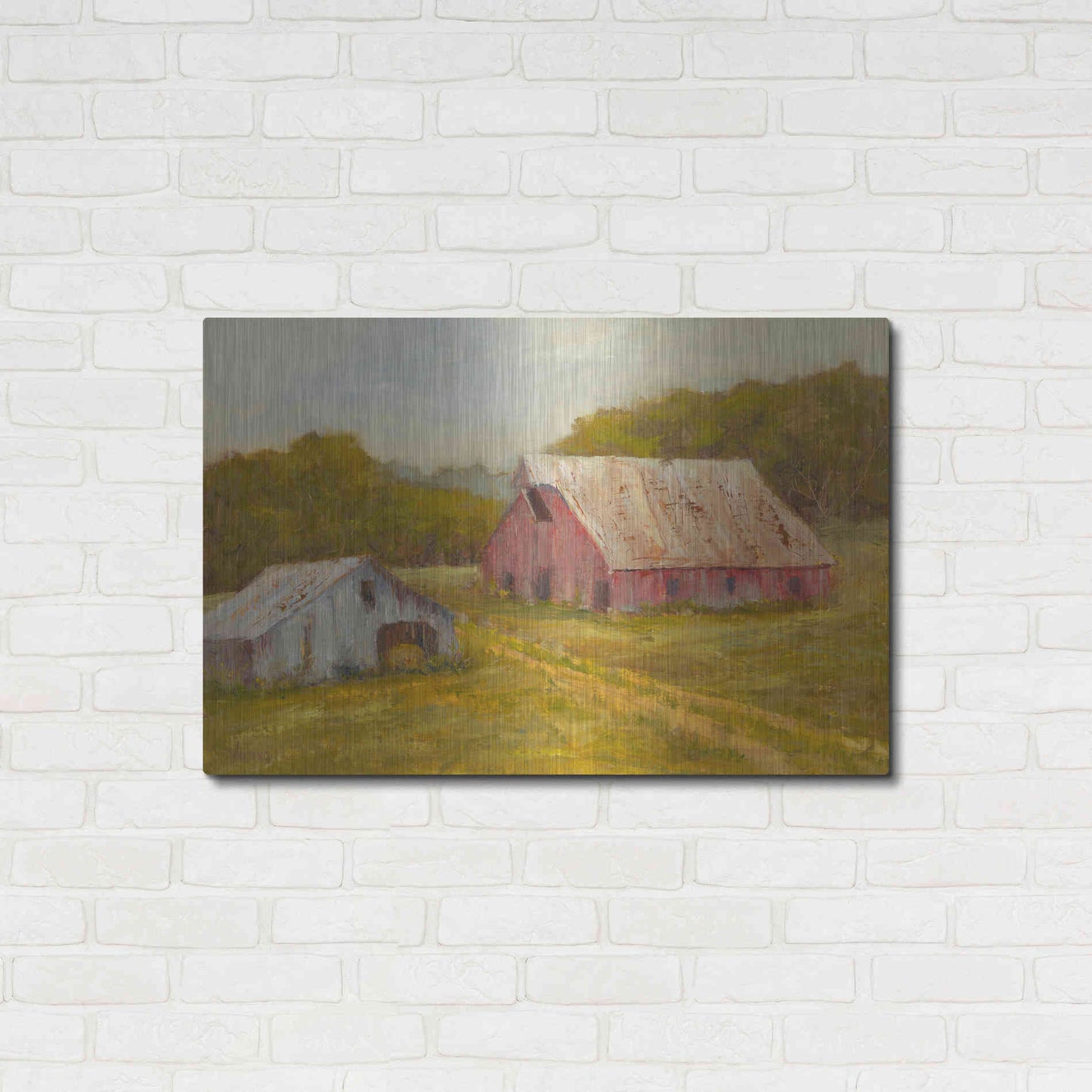 Luxe Metal Art 'Country Barns' by Marilyn Wendling, Metal Wall Art,36x24