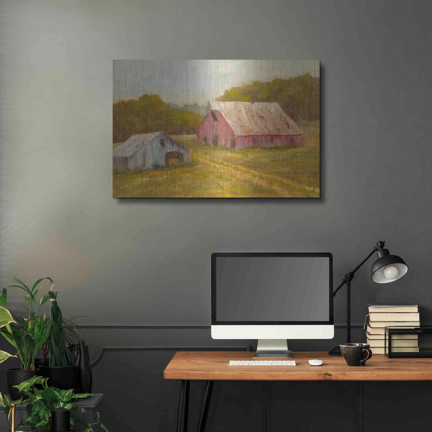 Luxe Metal Art 'Country Barns' by Marilyn Wendling, Metal Wall Art,36x24