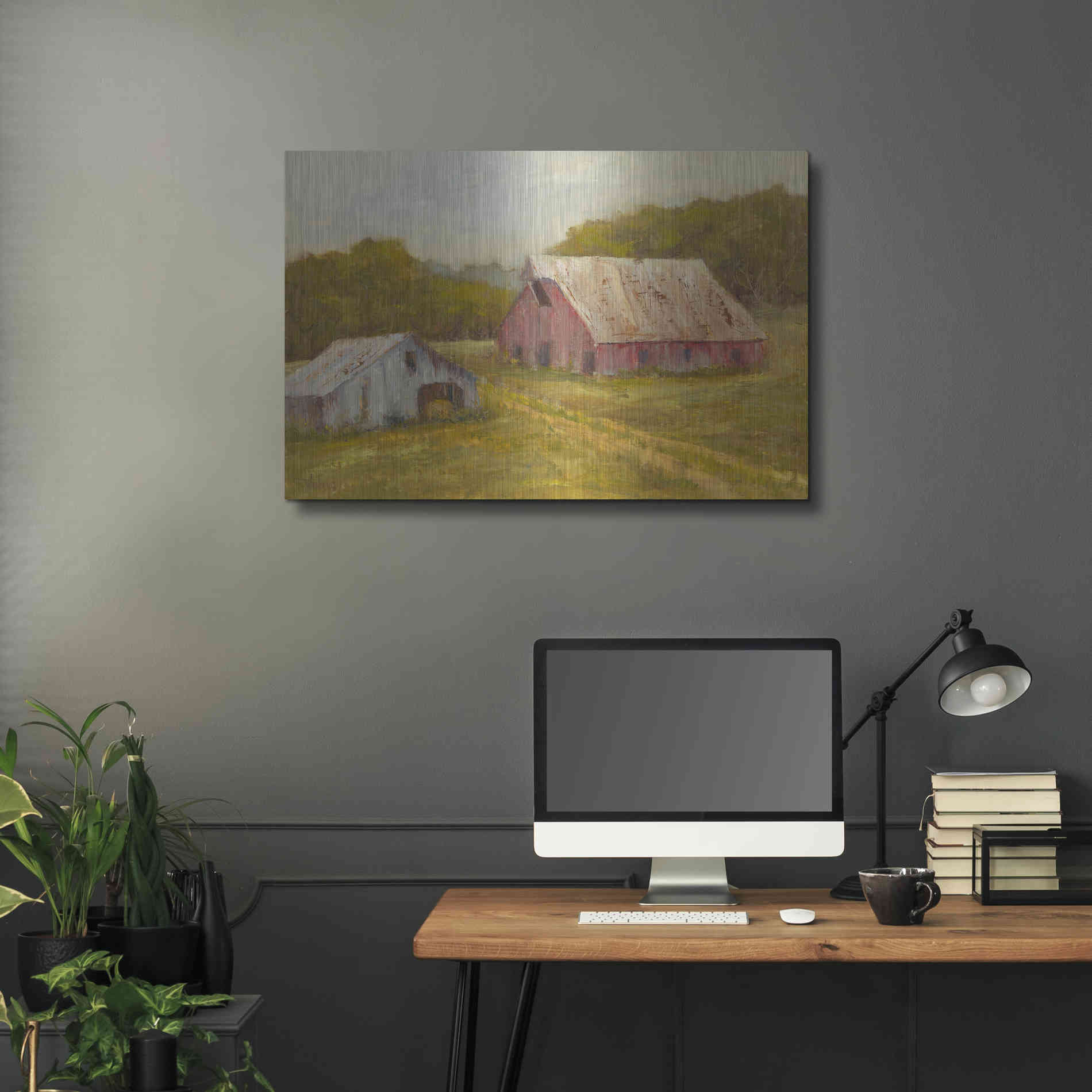 Luxe Metal Art 'Country Barns' by Marilyn Wendling, Metal Wall Art,36x24